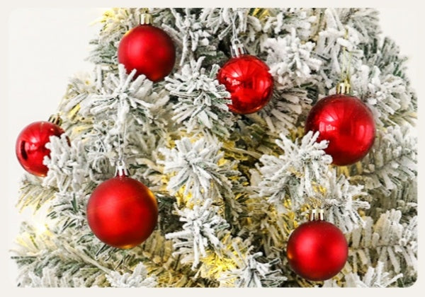 Prelit Snow-Flocked Artificial Pine Christmas Tree, Full Xmas Tree With 250 Lights, 8 Lighting Modes, 1Foldable Base For Home And Party Decor With Remote Control